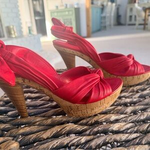 Louis Vuitton Red wood and Cork heels Sandals - Women